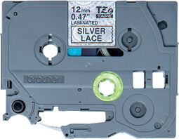 Labeltape met patroon Brother TZe, TZ TZe-MPSL31 Tapekleur: Wit (met zilveren motief) Tekstkleur:Zwart 12 mm 4 m