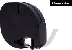 Labeltape Quantore 91200 12mmx4m papier zwart op wit | 360 stuks