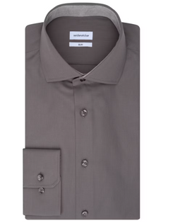 Seidensticker Spread Kent Business Shirt - Slim Fit - Non-Iron - Anthra 665 - Maat 38