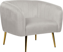 LACONIA - Fauteuil - Lichtgrijs - Fluweel