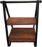 Ladder decoratie mango massief hout metaal zwart met 2 planken