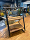 Ladder decoratie mango massief hout metaal zwart met 2 planken