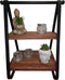 Ladder decoratie mango massief hout metaal zwart met 2 planken