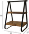 Ladder decoratie mango massief hout metaal zwart met 2 planken