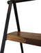 Ladder decoratie mango massief hout metaal zwart met 2 planken