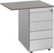Ladeblok aanbouwstuk 80x60cm 4 laden kleur Wit (RAL9010) topblad Beuken