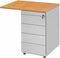 Ladeblok aanbouwstuk 80x60cm 4 laden kleur Zwart (RAL9005) topblad Logan eiken