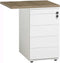 Ladeblok aanbouwstuk 80x60cm 4 laden kleur Zwart (RAL9005) topblad Wit