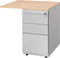 Ladeblok met aanbouwstuk 80x60cm 3 laden kleur Wit (RAL9010) topblad Beuken