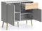 Ladekast met 2 deuren, 1 lade - Wit/Eiken - Uitlopende massief houten basis - 98,7 x 39,1 x 81,7 cm - TVILUM