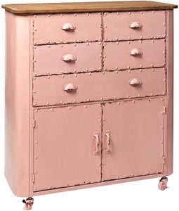 Ladekast Roze - Opbergkast Metaal & Hout