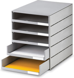 Ladenbox Styroval 5 laden grijs open