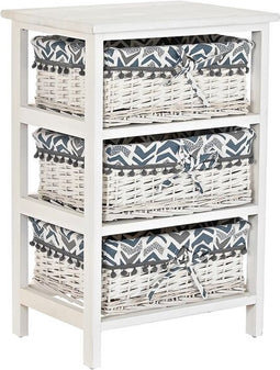 Ladenkast DKD Home Decor Blauw Wit vlechtwerk Paulownia hout (40 x 29 x 59 cm)