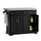 SoBuy FKW71-Sch - Keukeneiland - Uitbreidbaar Werkblad 115x92x46-71 cm - Zwart