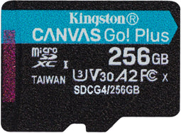 Kingston Canvas Go! Plus - microSDXC 256GB - UHS-I U3 V30 A2 - tot 200MB/s