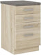 Lage kast met 4 lades en werkblad - Sonoma eiken afwerking - L 40 x D 51,6 x H 85 cm - LASSEN