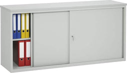 Lage schuifdeurkast 72,50x166x40 Wit met topblad Noten Hickory