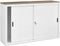 Lage schuifdeurkast 72,50x166x40 Zwart met topblad Halifax Eiken
