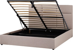 LAGORD - Tweepersoonsbed met opbergruimte - Taupe - 160 x 200 cm - Polyester
