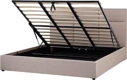 LAGORD - Tweepersoonsbed met opbergruimte - Taupe - 180 x 200 cm - Polyester