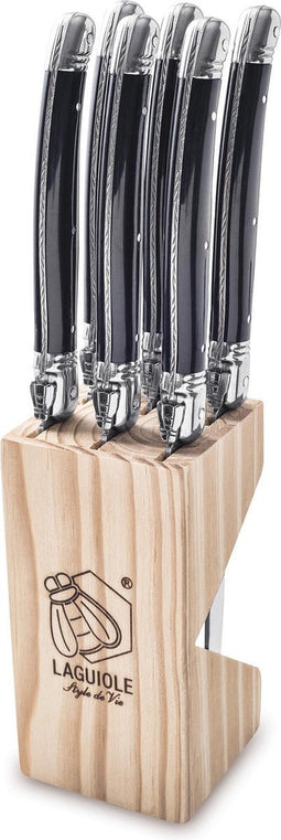 Laguiole Style de Vie Steakmessen Premium Line - 6-delig - Zwart