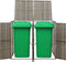 vidaXL - Containerberging - dubbel - 140x80x117 - cm - poly - rattan - grijs