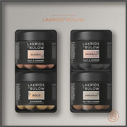 Lakrids by Bulow - Drop met Chocolade - Box met 4 smaken - Classic, Christmas, Gold, Snowball