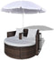 vidaXL - Tuinbed - met - parasol - poly - rattan - bruin