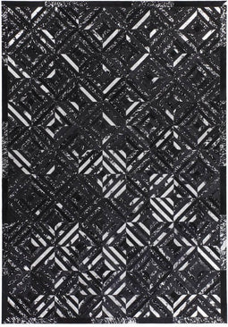Lalee Leer vloerkleed met Metallic-accent 80 x 150 Zwart