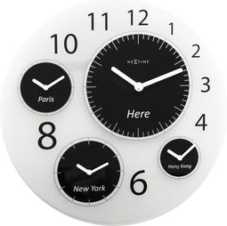 Nextime wandklok Big World glas