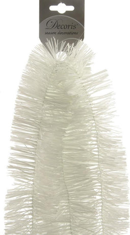 Lametta Slinger guirlande glans 75mmx2.7m wit