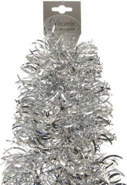 Lametta Slinger guirlande golf glans 100mmx2.7m zilver