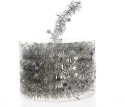 Lametta Slinger guirlande ster glans 35mmx7m zilver