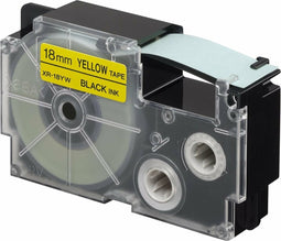Laminated Tape for Labelling Machines Casio XR-18YW Black Yellow