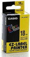 Laminated Tape for Labelling Machines Casio XR-18YW Black Yellow