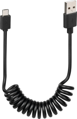 Lampa Usb A Kabel naar Micro Usb voor Ebike - Motor - Scooter - 1M - Spiraal Laadsnoer