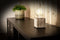 Lampvoet, kubus, kabel met schakelaar, E27, 60 W, IP20, cement, grijs, 90 mm x 90 mm