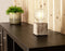 Lampvoet, kubus, kabel met schakelaar, E27, 60 W, IP20, cement, grijs, 90 mm x 90 mm