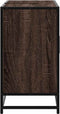 vidaXL - Wastafelkast - 80x33x60 - cm - bewerkt - hout - bruin - eikenkleurig