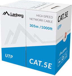 LANBERG KABEL UTP CAT.5E 305M DRAAD CCA ROOD