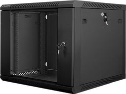 Lanberg - Rackkast 19" wandmontage 9U F600 FlatPack kleur zwart RAL9004 Lanberg WF01-6609-10B