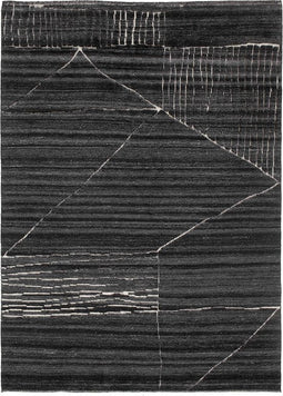 Landscape Fields Charcoal 1031 Vloerkleed - 250x350 - Rechthoek - Laagpolig Tapijt - Modern - Antraciet, Zwart
