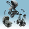 NANIA GIULIA 3 in 1 gecombineerde kinderwagen + BEONE EVO R129 autostoeltje 40-85 cm - Reiswieg van 0 tot 6 maanden