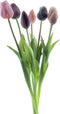 Lange kunst tulpen - aubergine/roze - 46cm - 7 stelen - nep tulpen - kunstbloemen - voorjaar - lijken net echt