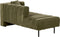 LANNILS - Chaise longue - Groen - Rechtszijdig - Fluweel