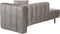 LANNILS - Chaise longue - Taupe - Rechtszijdig - Fluweel