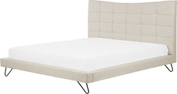 LANNION - Tweepersoonsbed - Beige - 160 x 200 cm - Polyester