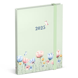 Lannoo Graphics 2025 jaaragenda - 110 x 150mm - reeks: Flowers watercolour - design: BUTTERFLY