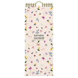 Lannoo Graphics - Birthday Calender - Verjaardagskalender - FLOWERS - All-over - 4Talig - 130 x 325 mm