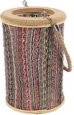 Lantaarn elena paars l, 20x33 cm